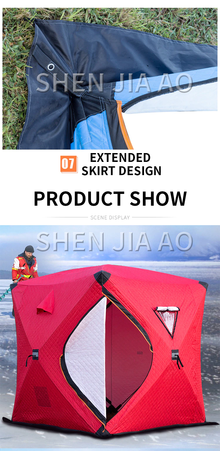 Cheap Goat Tents Outdoor Winter Fishing Tent Cotton warm and Thickened Cold proof multi person snow fishing house Easy to carry winter fishing   